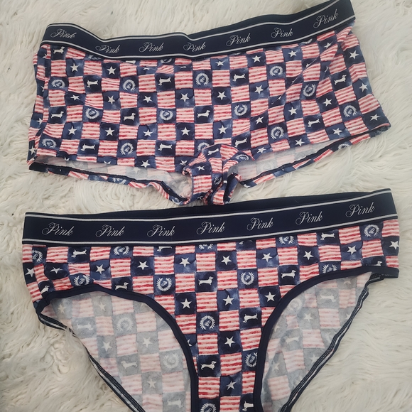 PINK Victoria's Secret Patriotic and Nude Panties Set Of  Five piece - Picture 4 of 5